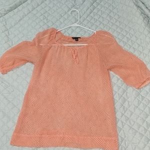 Banana Republic Coral and white print blouse